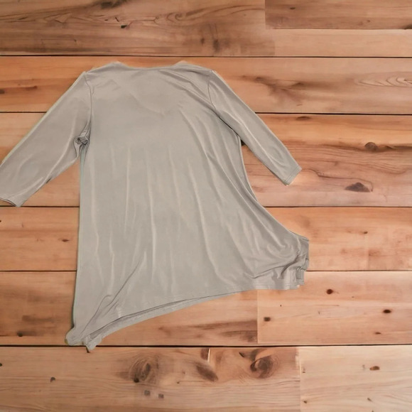 Alisha.d Tan shark hem flowy blouse - Picture 6 of 6